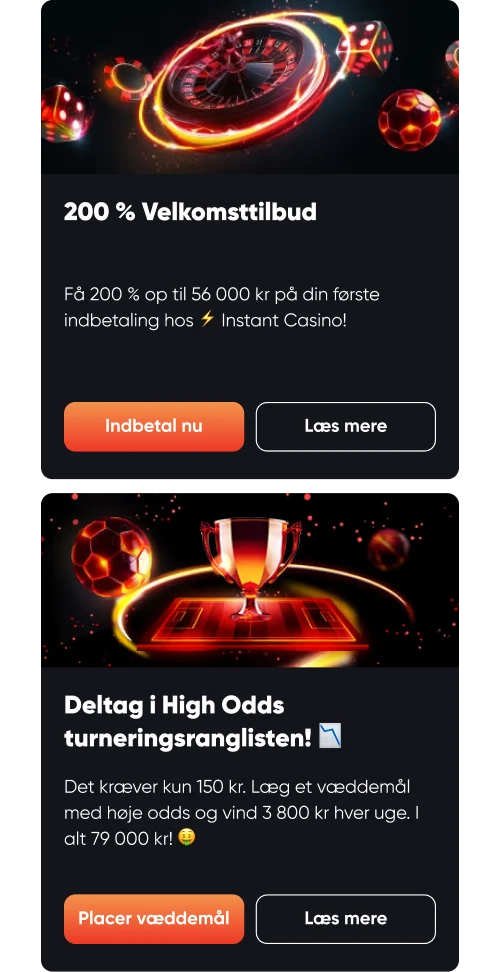 Instant Casino Bonusser og kampagner